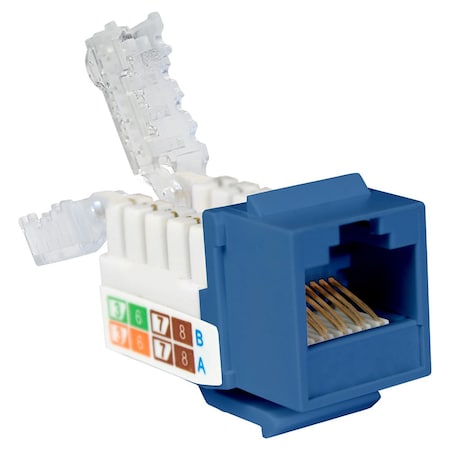 Quest Technology International Cat6 Tooless Keystone Jack, 8P8C - Blue NKJ-6402